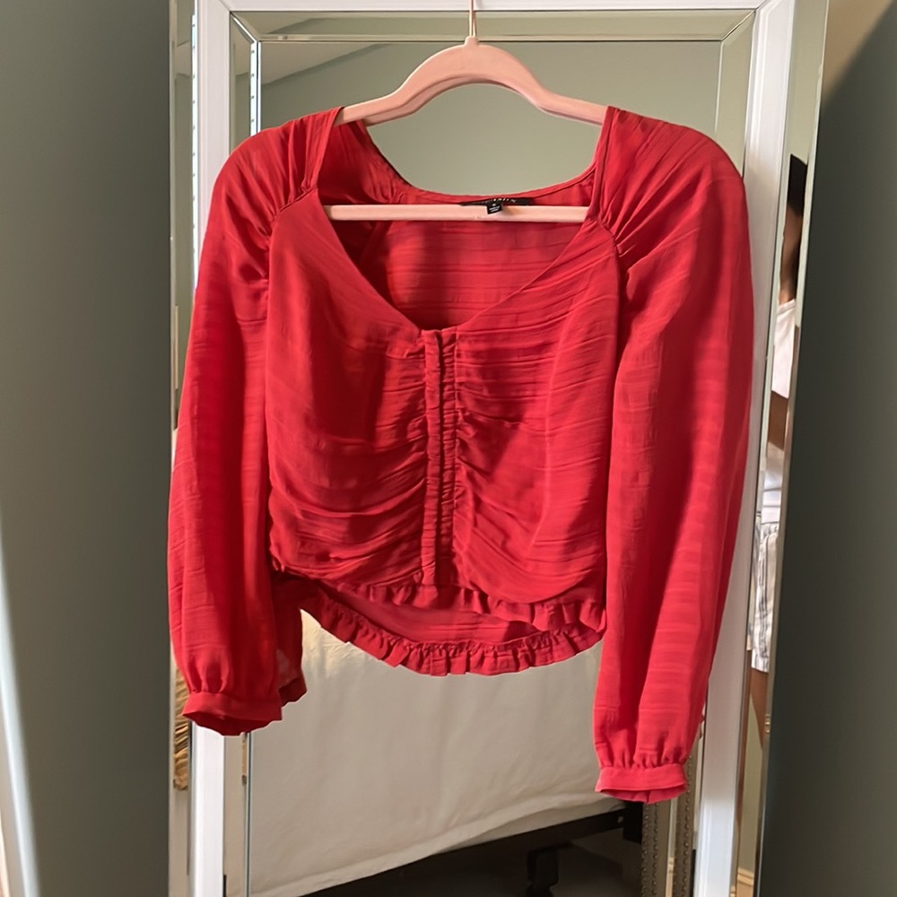 100% Silk corset INTERMIX LILLIAN SHIRRED SILK BLOUSE - Picture 2 of 8